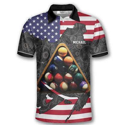 Patriotic Custom Billiard Shirts for Men, Custom Billiard Shirts for Team, Billiard Polo Shirts SO0575