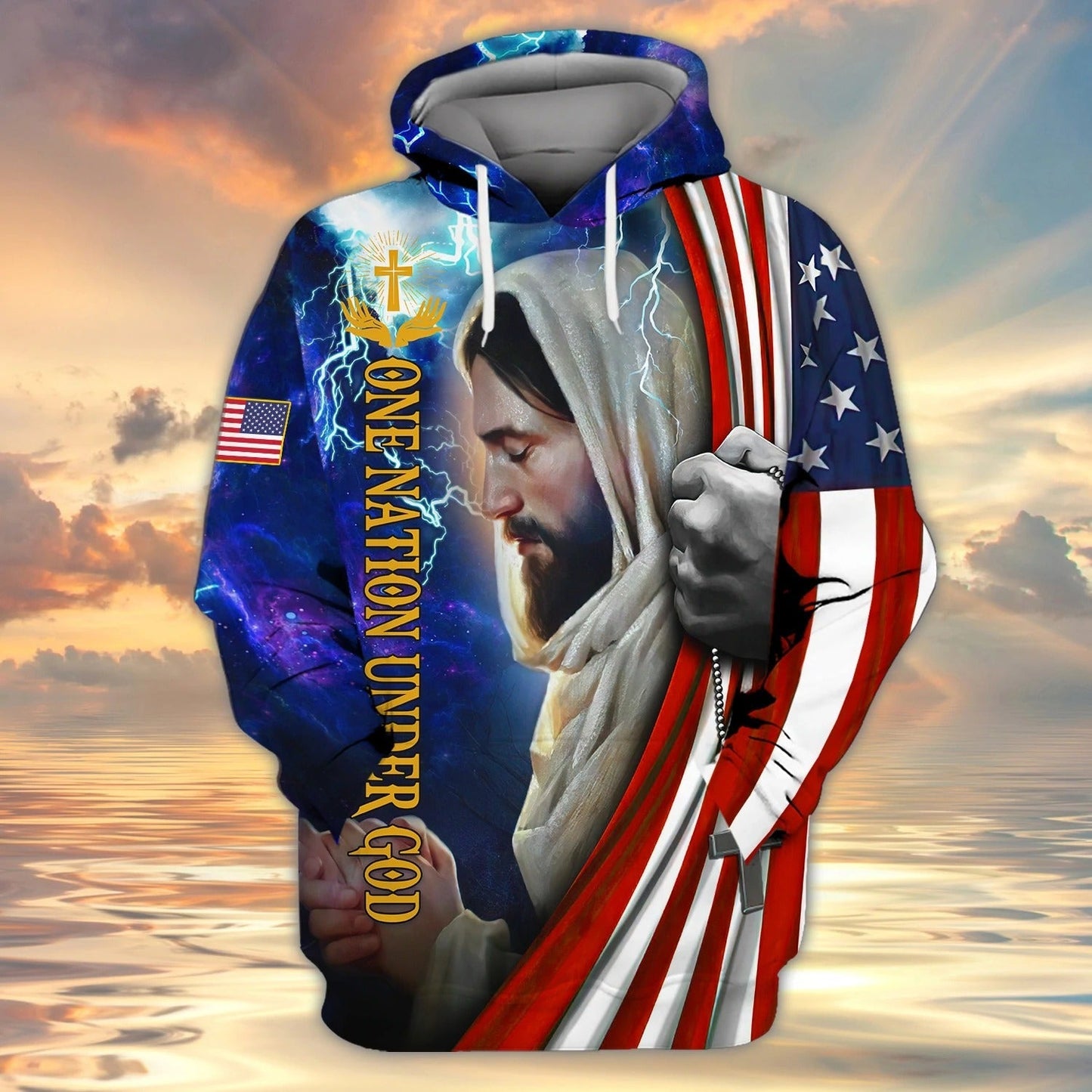 One Nation Under God Christian 3D Full Printed Shirts, 4Th Of July Independece 3D Hoodie, Patriotic Clothing TO0215