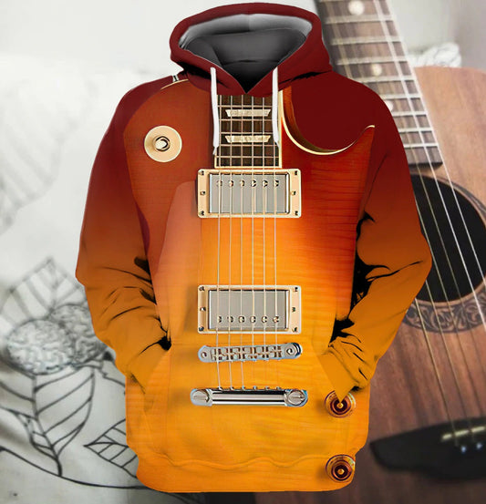 3D All Over Print Electric Guitar T Shirt, Guitar Lover 3D Hoodie Shirts, Gift For Guitar Men Woman TO0188