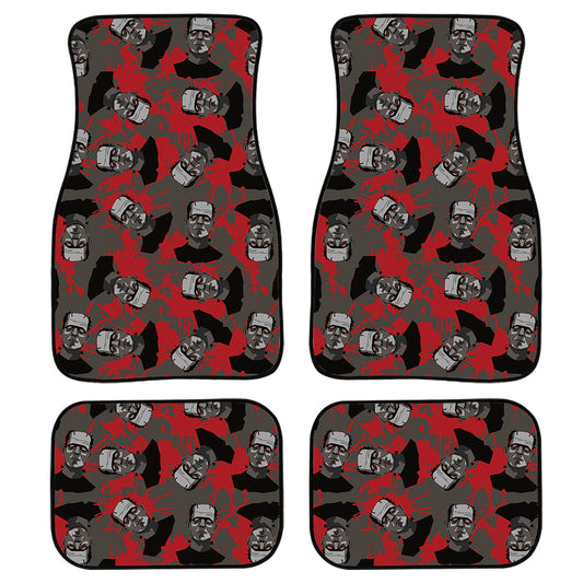 Horror Frankenstein Pattern Print Front And Back Car Floor Mats, Front Car Mat SO0288