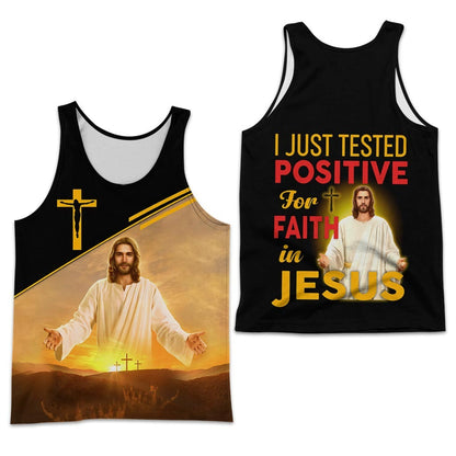 I just test positive for faith in jesus 3D All Over Printed Shirts, Jesus Sublimation on shirt, Xmas Jesus Tshirt TO0264