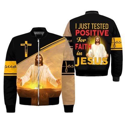 I just test positive for faith in jesus 3D All Over Printed Shirts, Jesus Sublimation on shirt, Xmas Jesus Tshirt TO0264