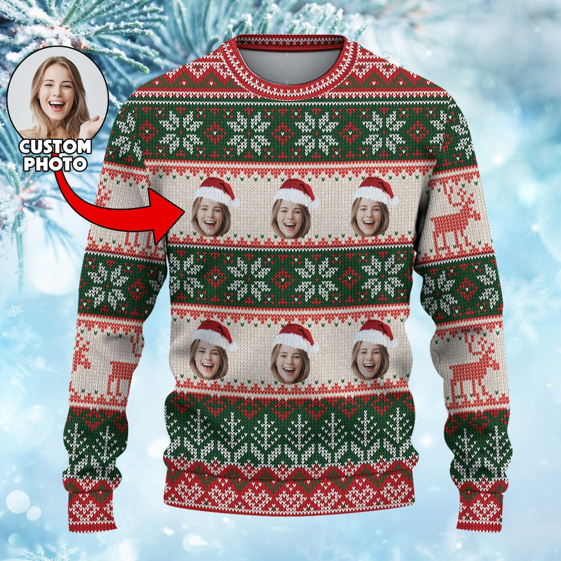 Custom Ugly Sweater For Christmas Ugly Sweater 2024 Ugly Christmas Sweater With Picture Personalized Face Photo Christmas Gift SO1134