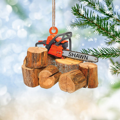 Arborist Chainsaw Ornament, Arborist Christmas Ornament, Logger Christmas Hanging Decor, Lumberjack Ornament SO0725