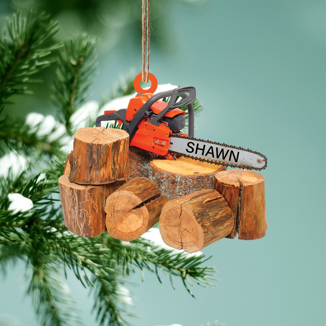 Arborist Chainsaw Ornament, Arborist Christmas Ornament, Logger Christmas Hanging Decor, Lumberjack Ornament SO0725