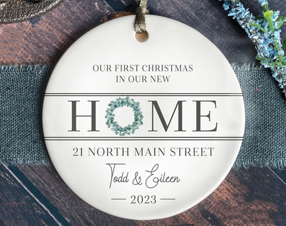 New House Ornament - Personalized New House Christmas Ornament 2024 - Wreath New House Ornament OO0002