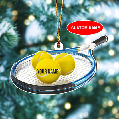 Personalized Tennis Ornament, Tennis Christmas Ornament, Tennis Car Ornament, Tennis Player Ornament Gift, Tennis Xmas Ornament OO1791