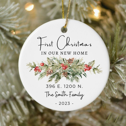 First Christmas in Our New Home Ornament, Personalized New Home Christmas Ornaments, 2024 New House Ornament Gift, Christmas Keepsake SO0831