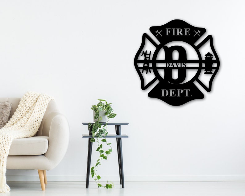 Personalized Metal Maltese Cross Sign, Firefighter Gift, Firefighter Gift, First Responder Gift, Custom Firefighter Metal Sign CN3406