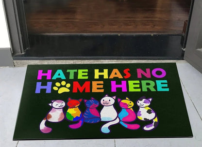 Lgbt Pride Doormat Hate Has No Home Here Doormat, Lgbt Doormat Bisexual Pansexual Non Binary Doormat LO1376