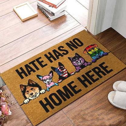 Lgbt Doormat Hate Has No Home Here Doormat, Lgbtq Pride Doormat, Transgender Doormat Gift For Trans LO1389