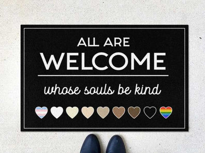 Lgbtq Welcome Mat All Are Welcome Here Doormat, Lgbt Doormat, Be Kind Doormat, Lgbt Pride Doormat LO1374