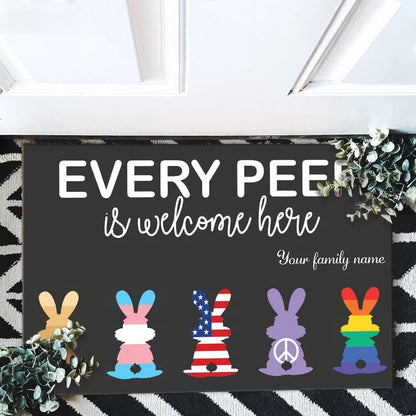 Personalized Gay Family Pride Doormat, Transgender Door Mat, Welcome Home Lgbt Doormat, Pride Mat LO1371