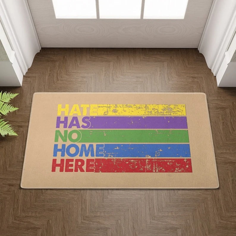 Lgbt Doormat Say Gay Doormat, Gay Pride Doormat, Hate Has No Home Here Doormat, Welcome Lgbt Mat LO1397