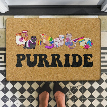 Lgbtq Doormat, Pride Doormat, Welcome Mat, Funny Cat Home Decor, Purride Lgbt Community Doormat LO1392