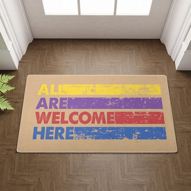 Lgbt Doormat All Are Welcome Here Mat, Welcome Lgbt Mat, Say Gay Say Trans Doormat LO1391