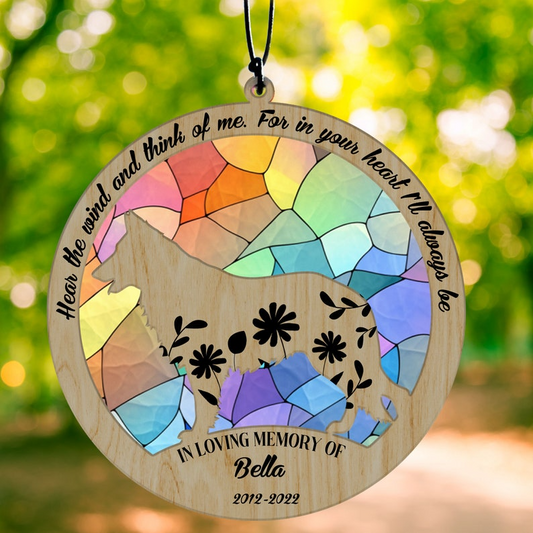 Personalized German Shepherd Memorial Suncatcher, Pet Memorial Gift, Pet Loss Gift OA0214