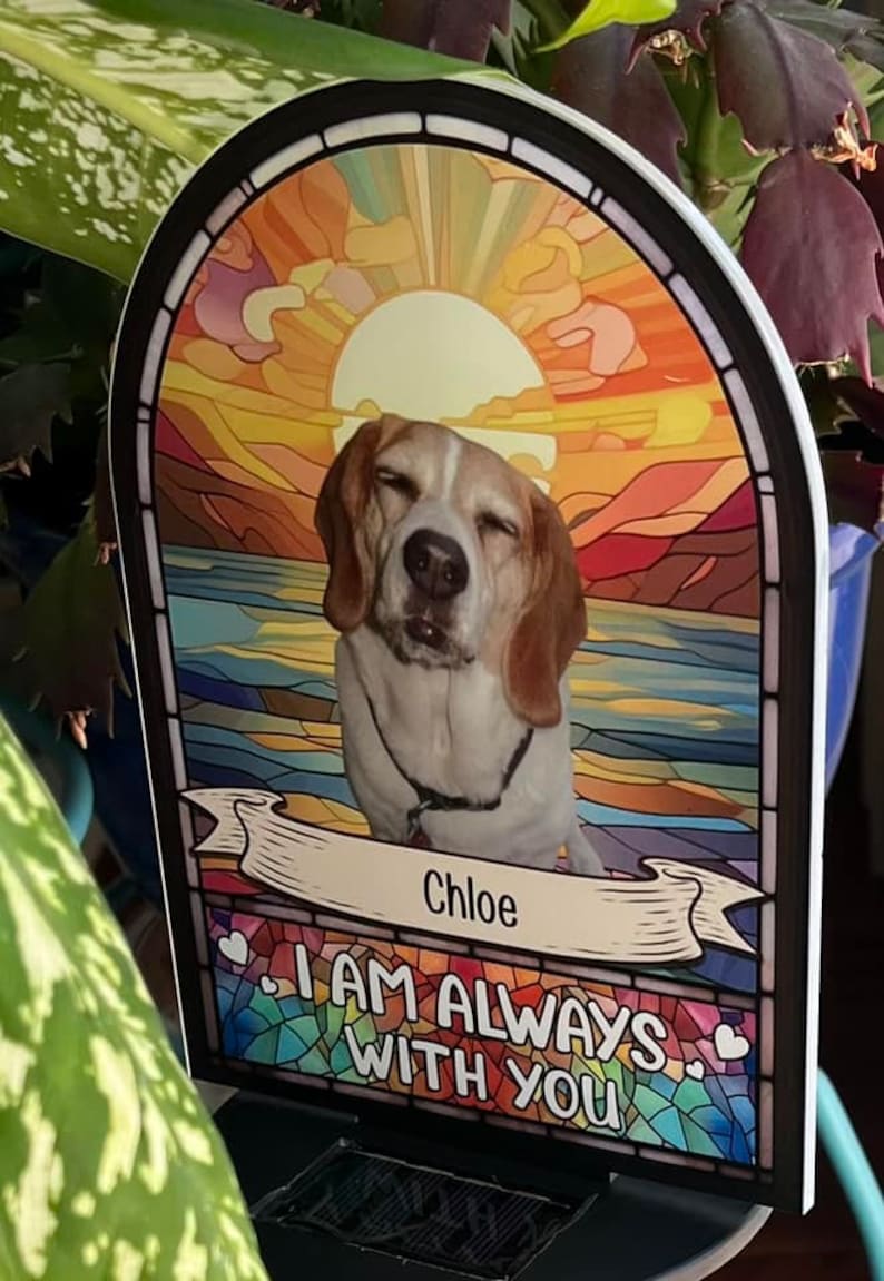 Custom Loss of Pet I'm Always With You Photo Solar Garden Light, Personalized Pet Memorial Light, Pet Remembrance Gift, Pet Sympathy Gift ET0013