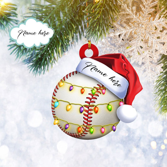 Custom Baseball Ball Flat 2D Christmas Acrylic Ornament, Christmas Tree Ornament, Home Decor Ornament OO1818