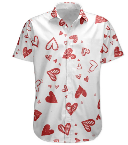 Funny Heart Custom Face Valentine's Day Gift - Custom Photo Hawaiian Shirts HA0028