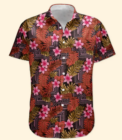 Kapa Hawaiian Pattern Tropical Aloha Shirts With Face - Custom Photo Hawaiian Shirts HA0071