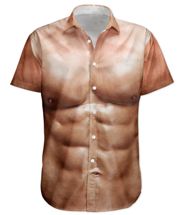 Men's Muscle Six-Pack Abs Ugly Hawaiian Shirt - Personalized Hawaiian Shirt HA0079