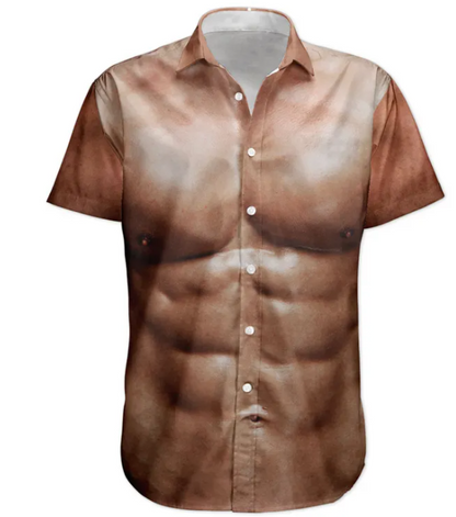 Men's Muscle Six-Pack Abs Ugly Hawaiian Shirt - Personalized Hawaiian Shirt HA0079