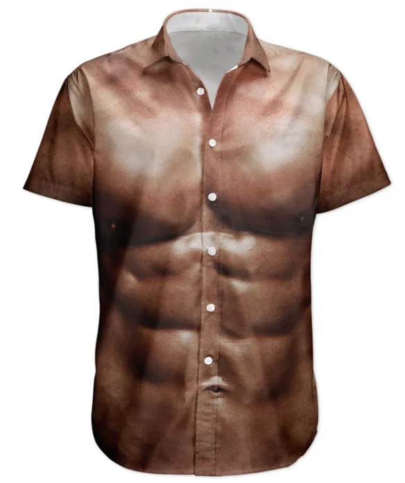 Men's Muscle Six-Pack Abs Ugly Hawaiian Shirt - Personalized Hawaiian Shirt HA0079