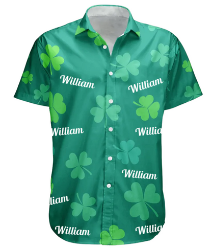 St.Patrick's Day Irish Shamrock Vintage Aloha Shirt - Custom Hawaiian Shirts HA0086