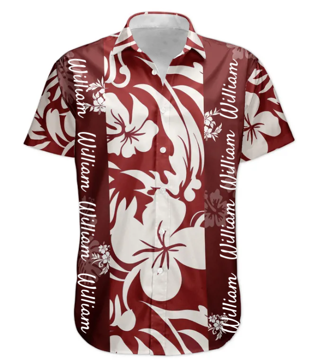 Floral Tropical Vintage Pattern Custom Name Aloha Shirts - Custom Hawaiian Shirts HA0091