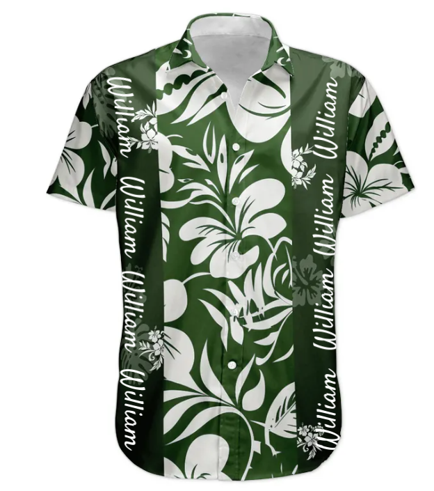 Floral Tropical Vintage Pattern Custom Name Aloha Shirts - Custom Hawaiian Shirts HA0091