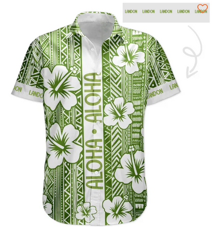 Aloha Vintage Hibiscus Tropical Pattern Gift For Men Family - Custom Hawaiian Shirts HA0095