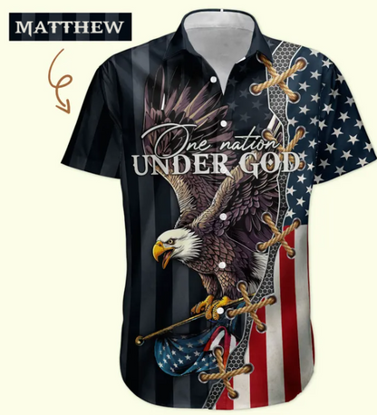 One Nation Under God Jesus Christian 4 Of July Hawaiian Shirt - Custom Hawaiian Shirts HA0097