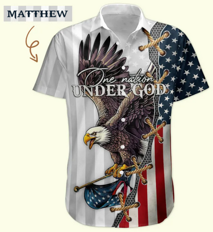 One Nation Under God Jesus Christian 4 Of July Hawaiian Shirt - Custom Hawaiian Shirts HA0097