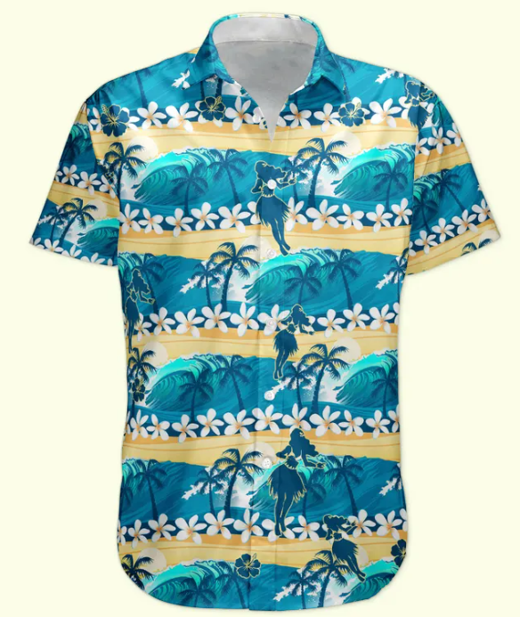 Tropical Beach Sence Hula Dance Sunset Aloha Shirts - Custom Photo Hawaiian Shirts HA0100