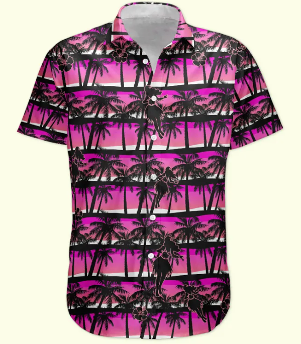 Tropical Beach Sence Hula Dance Sunset Aloha Shirts - Custom Photo Hawaiian Shirts HA0100