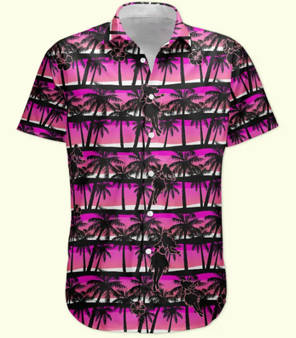 Tropical Beach Sence Hula Dance Sunset Aloha Shirts - Custom Photo Hawaiian Shirts HA0100