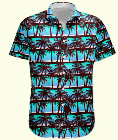 Tropical Beach Sence Hula Dance Sunset Aloha Shirts - Custom Photo Hawaiian Shirts HA0100