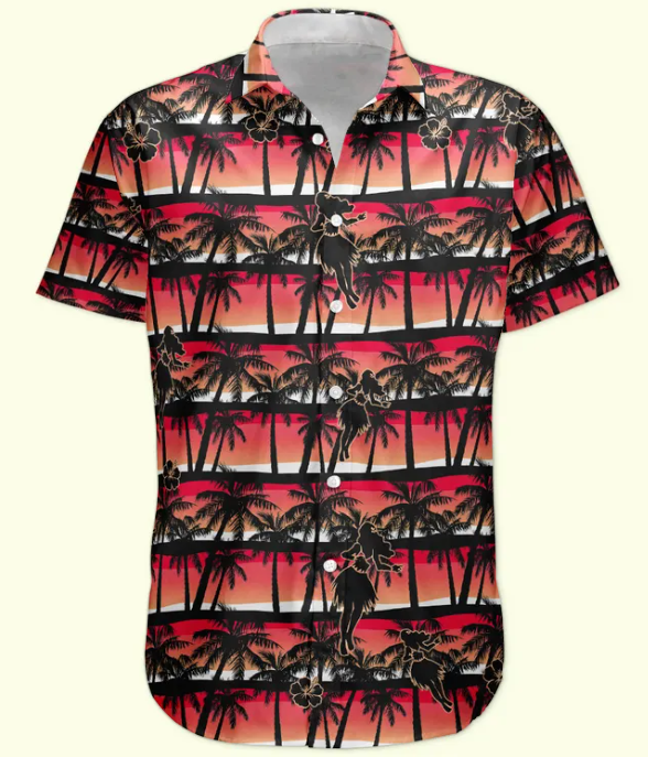 Tropical Beach Sence Hula Dance Sunset Aloha Shirts - Custom Photo Hawaiian Shirts HA0100