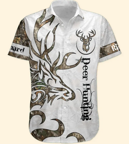 Deer Hunting Camo Realtree Custom Name Tactical Aloha Shirts - Custom Hawaiian Shirts HA0105