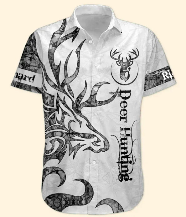 Deer Hunting Camo Realtree Custom Name Tactical Aloha Shirts - Custom Hawaiian Shirts HA0105