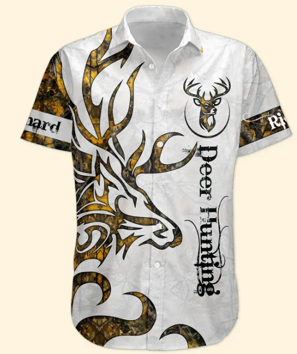 Deer Hunting Camo Realtree Custom Name Tactical Aloha Shirts - Custom Hawaiian Shirts HA0105