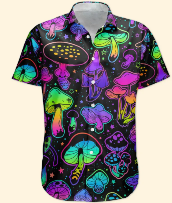 Magic Mushroom And Skull Gift For Men - Custom Photo Hawaiian Shirts HA0110