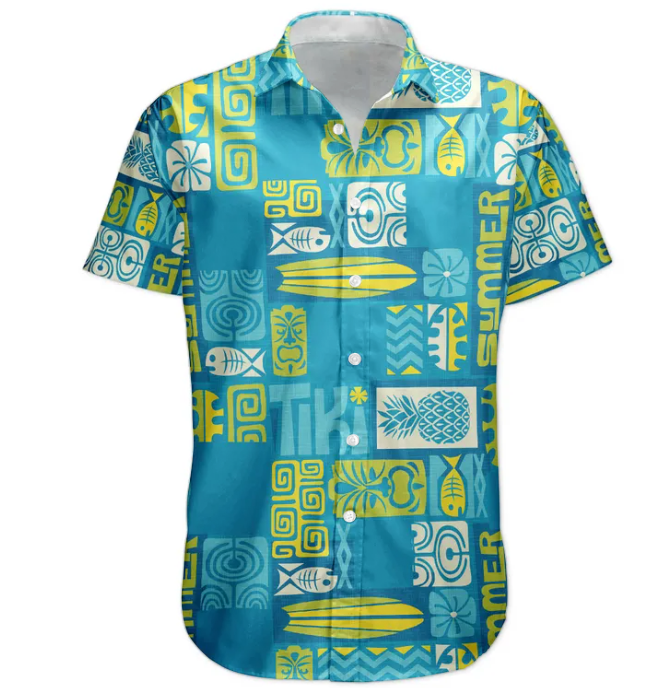 Customize Face With Exotic Tiki Pattern - Custom Photo Hawaiian Shirts HA0119