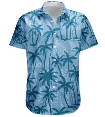 Custom Pet Funny Photo With Tropical Palm Trees - Custom Photo Hawaiian Shirts HA0121