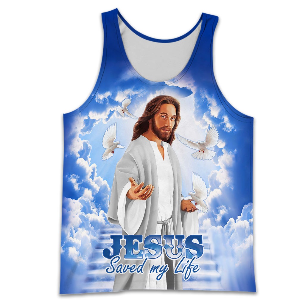 Jesus Saved My Life Jesus Portrait 3D All Over Printed Shirt, 3D Hoodie Tank Top, Jesus Clothing TO0253