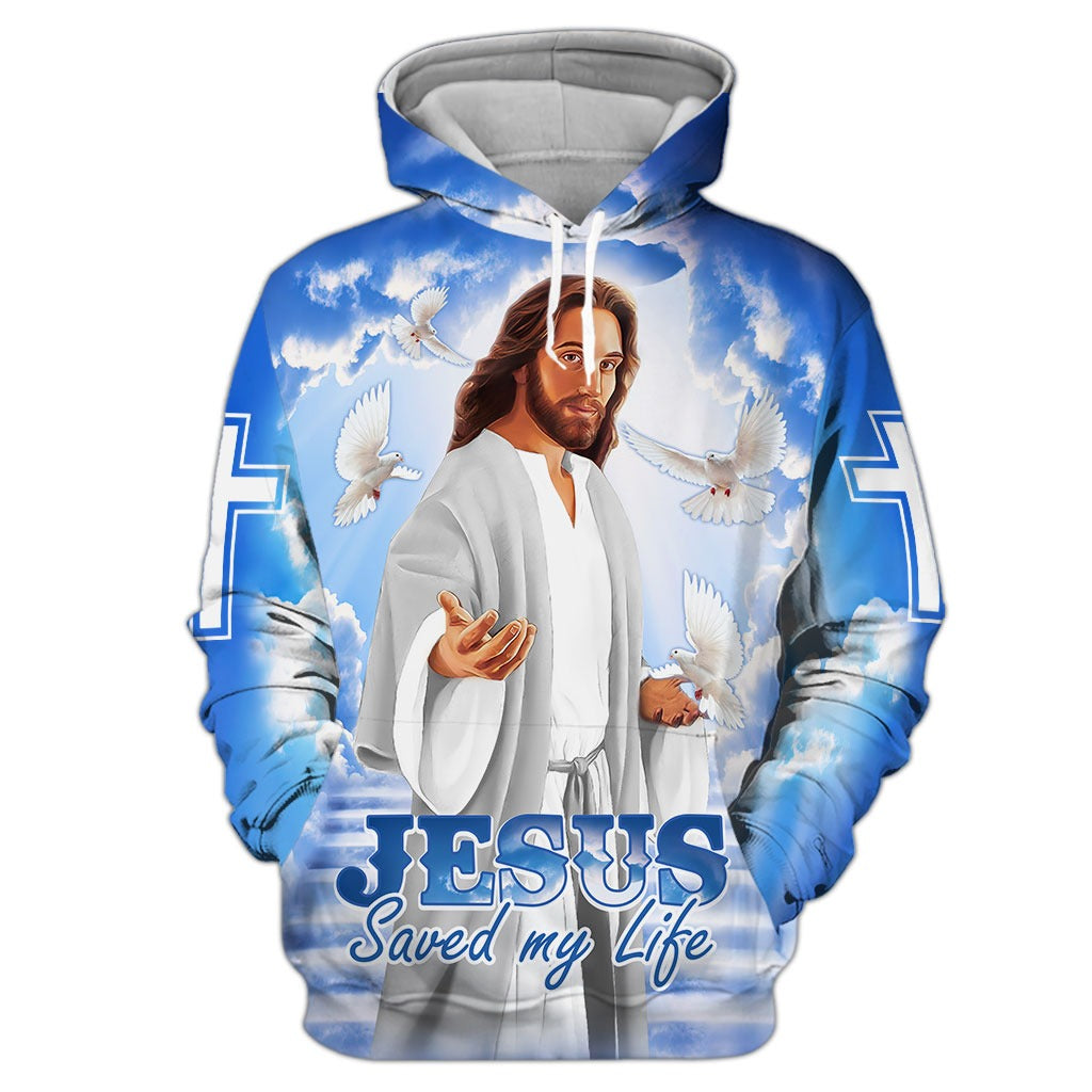 Jesus Saved My Life Jesus Portrait 3D All Over Printed Shirt, 3D Hoodie Tank Top, Jesus Clothing TO0253