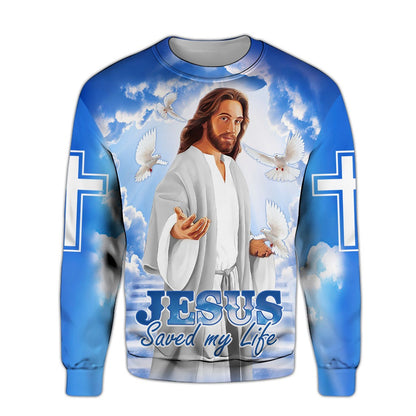 Jesus Saved My Life Jesus Portrait 3D All Over Printed Shirt, 3D Hoodie Tank Top, Jesus Clothing TO0253