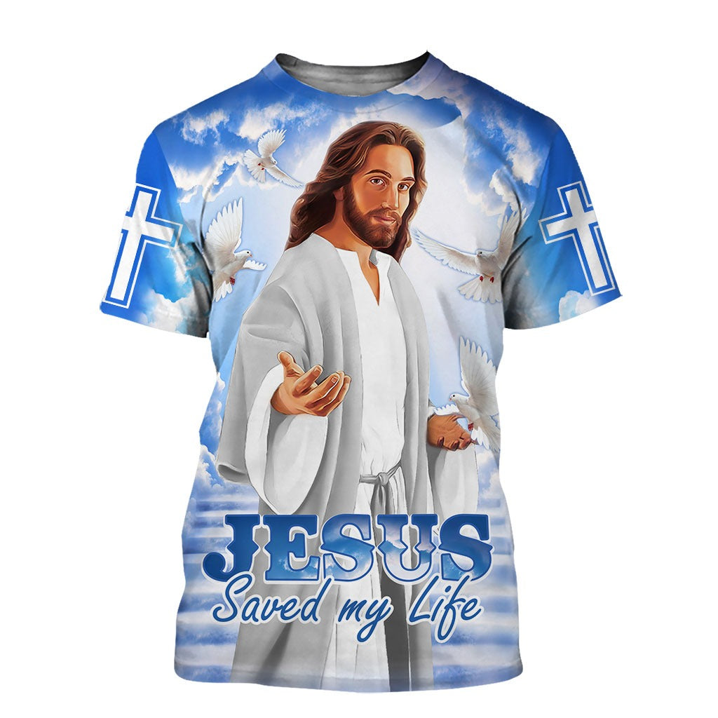 Jesus Saved My Life Jesus Portrait 3D All Over Printed Shirt, 3D Hoodie Tank Top, Jesus Clothing TO0253