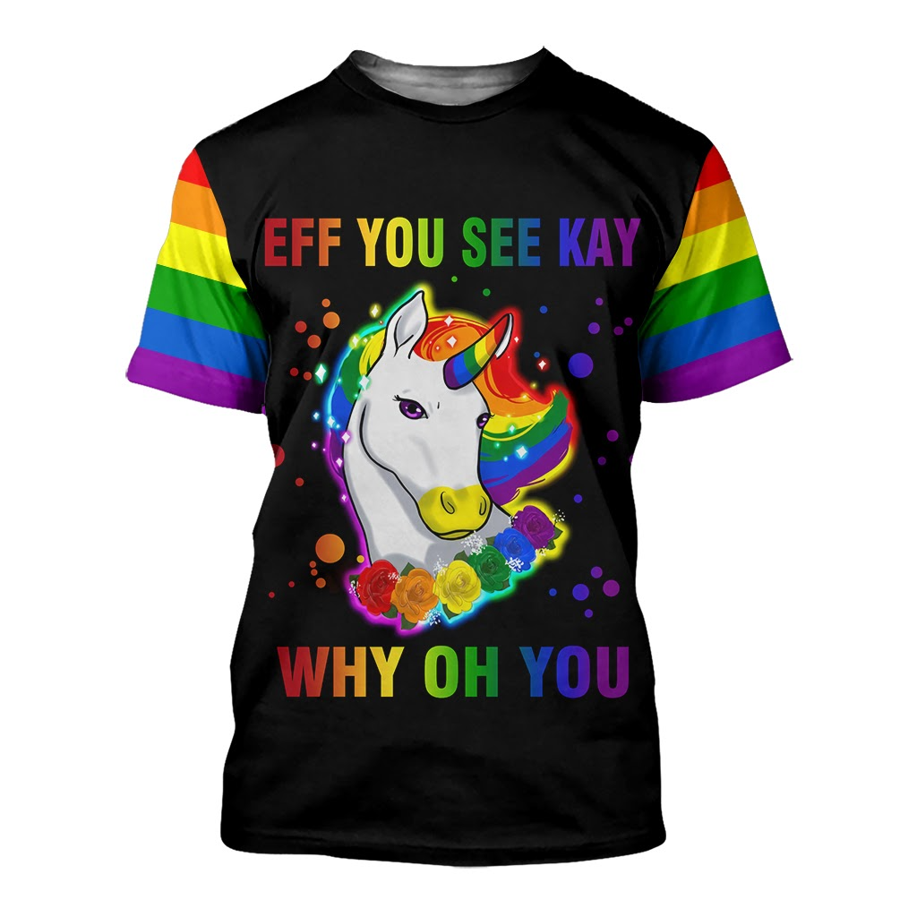 LGBT 3D All Over Printed T Shirt For Gay Men, You See Kay, Why Oh You, Lesbian 3D Shirt For Pride Month LO0672